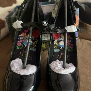 Disney Black Heels with Floral Accents